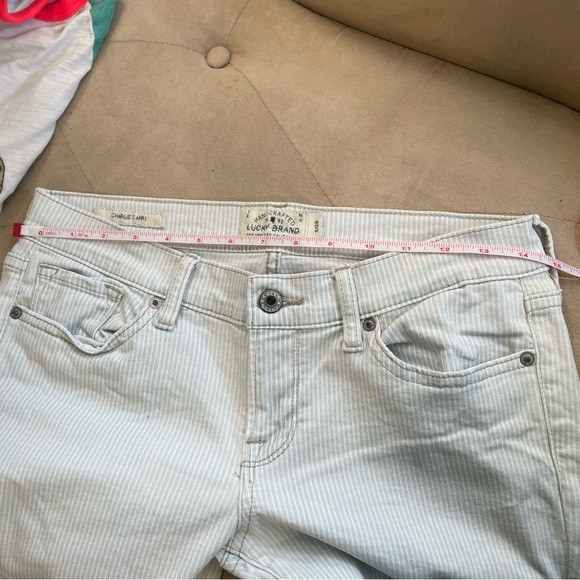 Lucky Brand Women's 6 Charlie Capri 28 Pinstripe Nautical Sailor Pants - Picture 9 of 10